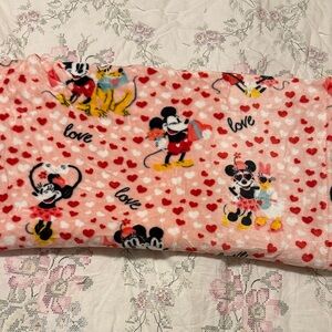 Disney Pink Blanket with Mickey and Minnie Design